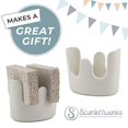 thumbnail image 4 of scarlettwares Double Sponge Holder Two Sponges Kitchen Sink Ceramic White, 4 of 5