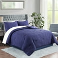 thumbnail image 3 of JML 3 Piece Queen Comforter Set - All Season 480GSM Down Alternative Comforter, Navy, 3 of 5