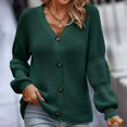 thumbnail image 1 of Fall Cardigans for Women Fashion Women Winter Solid Color Button Casual Long Sleeve Long Sweater Coat Cardigan Blouse Tops Plus Size Cardigan on Clearance, 1 of 6