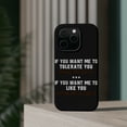 thumbnail image 4 of DistinctInk MagSafe Tough Case for Apple iPhone 15 Pro Max (6.7" Screen) - Want me to Tolerate you Bring Coffee Cigar - Wireless Charging Compatible, 4 of 6