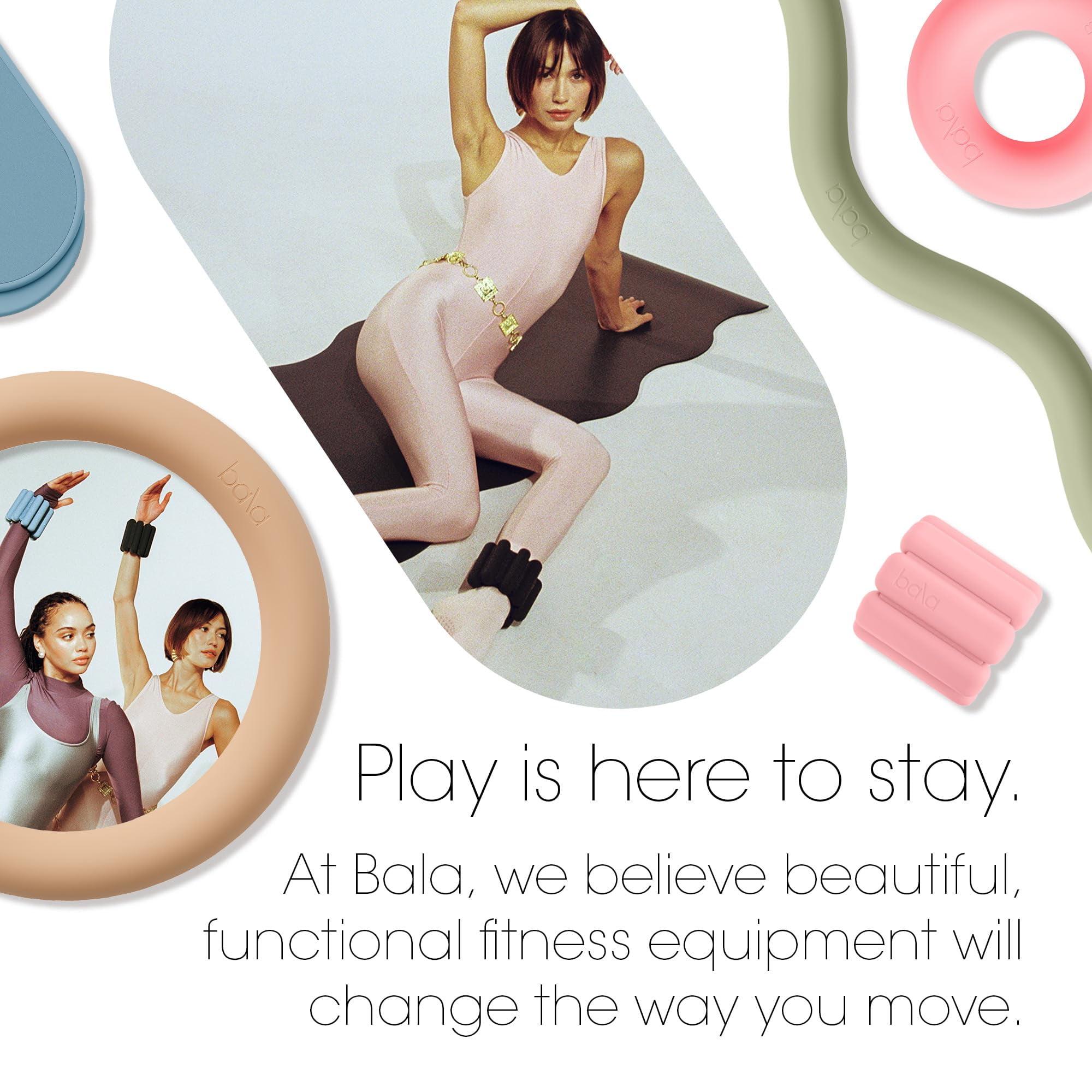 Bala Yoga Mat for Home Gym, 5mm (Sea) - Non Slip Exercise Mat for Home Workout