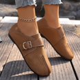 thumbnail image 2 of Zapatos Casuales de las Mujeres Tejido Cuero Mezcla Mule Pisos, Zapatos Planos de las Mujeres Hebilla Ajustable Primavera, 2 of 9