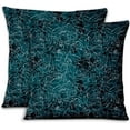 thumbnail image 1 of S4Sassy Blue Cotton Poplin Camellia Kanjiro Decorative Throw Square Pillow Case Sofa Cushion Cover 2Pcs-12 x 12, 1 of 5