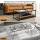 thumbnail image 5 of Mesa de Centro Madera de 2 Niveles Rectangular,Marrón FurnitureR Minimalismo, 5 of 7