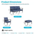 thumbnail image 6 of Sweecci 5 Piece Aluminum Patio Furniture Set with 5.1" Thick Cushions, Patio Conversation Sets with Ottomans, 3.3" Wide Armrests Outdoor Sectional Sofa Set for Porch, Backyard, Balcony,Navy Blue, 6 of 9