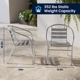 thumbnail image 6 of Flash Furniture 23.5'' Square Aluminum Indoor-Outdoor Table Set with 2 Slat Back Chairs, 6 of 13
