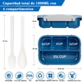 thumbnail image 2 of Loncheras para Niños, Bento Box Kids Set 27pc a Prueba de Fugas con Compartimentos, Incluye Tenedor Cuchara Bolsa de Almuerzo, Microondable de Lonchera Bento, Azul 1300ml, 2 of 4