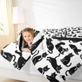 thumbnail image 4 of Homewish Funny Cat Kitten Queen Comforter Set for Kids, White Black Cartoon Bedding Sets, Kawaii Animal Theme Reversible Bedding Comforter Set, Super Cozy Room Decor, 3-Piece, 4 of 8