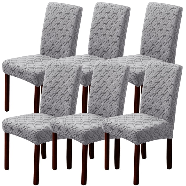 Juego de 6 fundas para sillas de restaurante, elásticas, extraíbles y lavables, adecuadas para restaurantes, hoteles y ceremonias (gris)