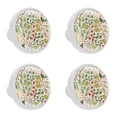 thumbnail image 1 of 4 Pcs Summer Plants Knobs for Kitchen Cabinet Cupboard Dresser Bookcase Drawer Pulls Handles Round Home Decor, 1 of 5