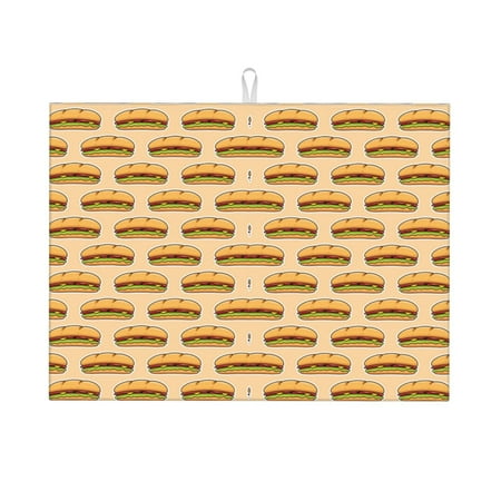 

Ocsxa Submarine Sub Sandwich Dish Drying Mat for Kitchen Counter Coffee Bar Coffee Station Accessories Absorbent Coffee Mat Kitchen Drying Mat Easy Clean 18x24 Inch