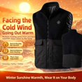 thumbnail image 5 of qafoshin Men's Heated Fleece Vest 4 Control 28 Heating Zones 3-Gear Adjustable Jacket Outdoor Commuting Warm Vest, 5 of 10