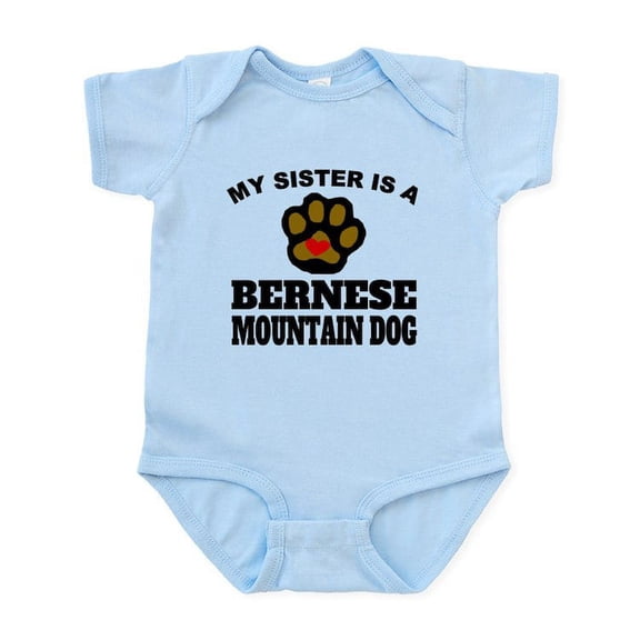 CafePress - My Sister Is A Bernese Mountain Dog Body Suit - Baby Light Bodysuit, Size Newborn - 24 Months