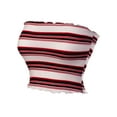 thumbnail image 3 of MixMatchy Women's Striped Print Ruffled Edge Ribbed Knit Crop Tube Top, 3 of 4