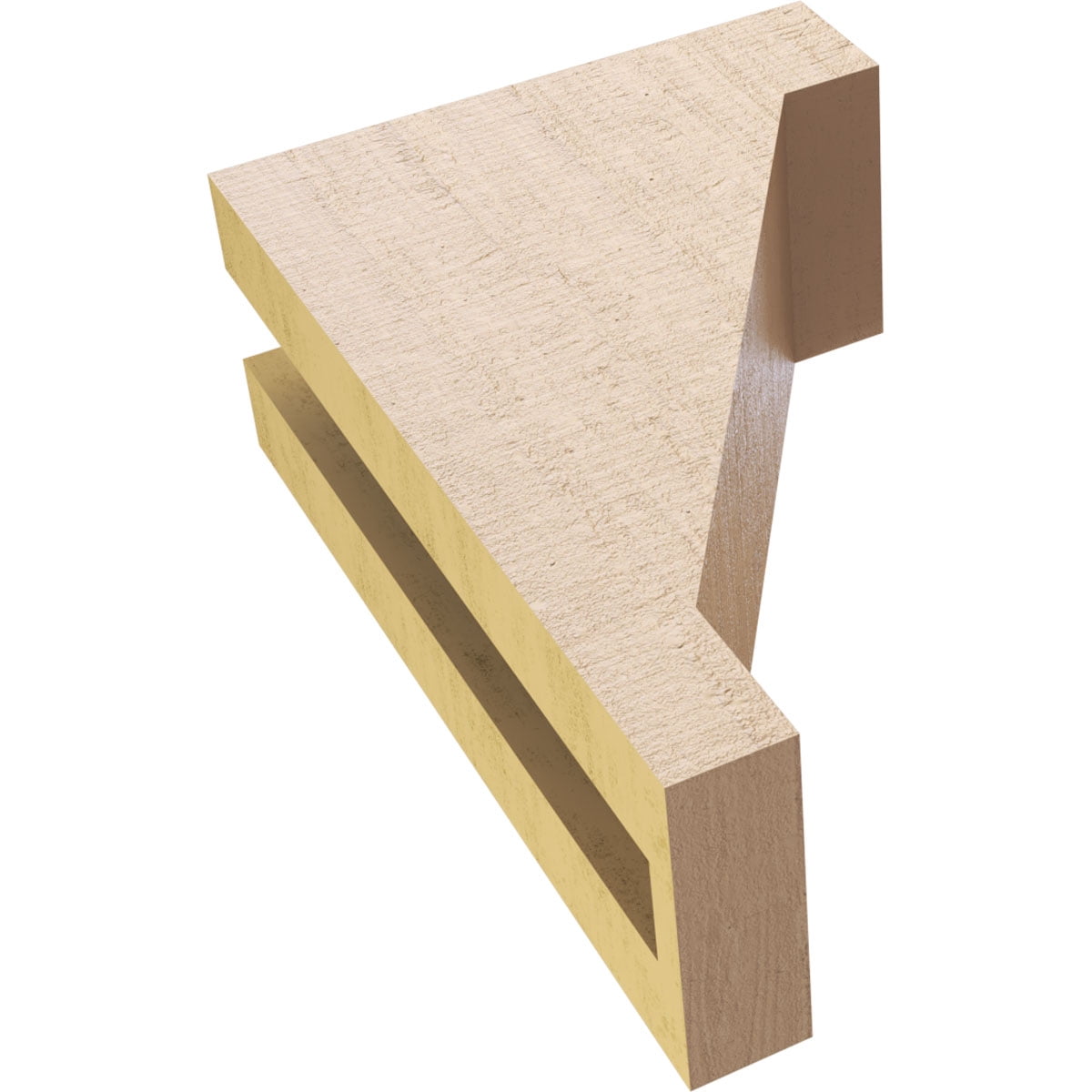 3"W x 6"D x 9"H Classic Burlington Rough Cedar Woodgrain TimberThane Corbel, Primed Tan