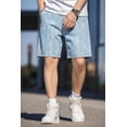 thumbnail image 3 of GINGTTO Men's Baggy Loose Fit Frosted Wash 9" Denim Shorts, 3 of 10