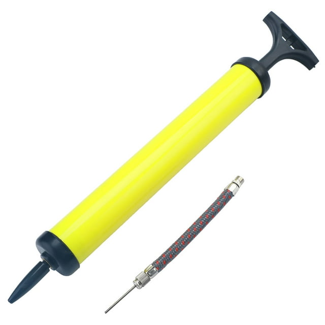 Black Hand Grip Yellow Plastic Portable Air Inflator Basketball Balloon Pump