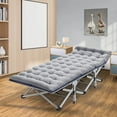 thumbnail image 4 of NAIZEA Folding Bed Cot with 3.3 Inch 2 Sided Mattress, 75"* 28" Folding Sleeping Cot Guest Bed, Folding Camping Cots with Carry Bag, 4 of 12