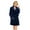 Navy, variant on Women Fleece Robe, Short Cozy Plush Robes for Womens Soft Shawl Collar Warm Spa Bathrobe（Black, XX-3X-Large）