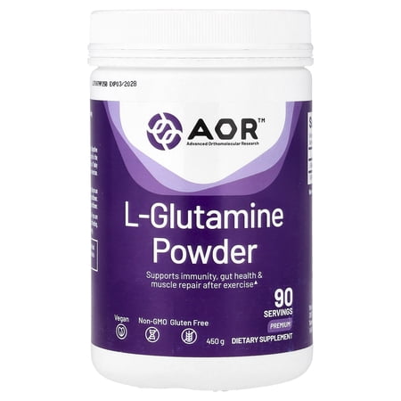 Advanced Orthomolecular Research AOR L-Glutamine Powder, Premium, 5,000 mg , 450 g