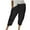 Black, variant on Dazajoo Cotton Linen Capris Pants for Women Summer Drawstring Elastic Waist Pants with Pockets 2024 Women's Loose Fit Solid Color Capris,Khaki,XL