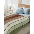 thumbnail image 5 of Sage Green Flat Sheets Only Twin XL Size, Soft Breathable Bed Top Sheets for Mattress, Farmhouse Wood Grain Vintage Brown Striped Luxury Bedding Flat Sheets for Home Hotel Bedroom Bed Protection, 5 of 9
