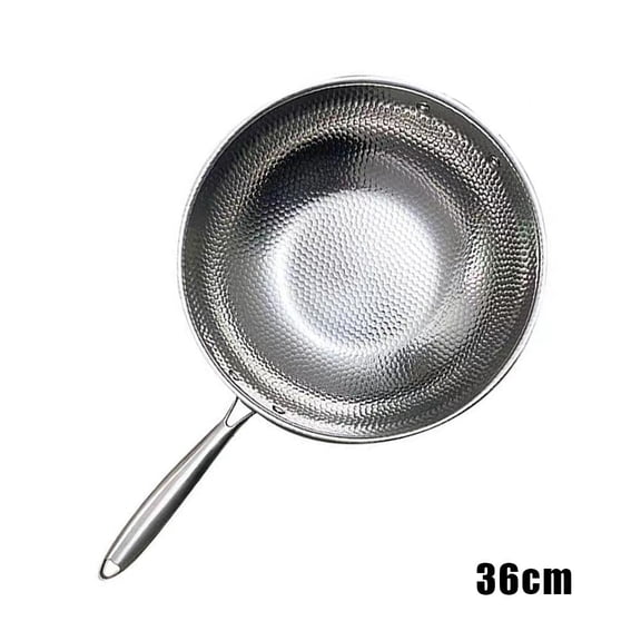 NOVELAR Hand-Hammered Titanium Wok, 12.6, 13.4, or 14.2 Inch, Superior Food Release and Easy Cleaning, Versatile Pan for All Kitchen Cooking Tasks