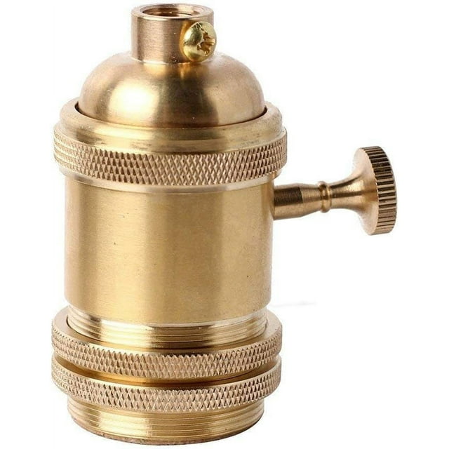 Base de lámpara con interruptor, soporte de enchufe de cobre y latón Vintage para bombilla de estilo Retro Edison E27