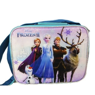 RALME Disney Frozen 2 Lunch Box with Princesses Elsa and Anna - Soft Insulated Lunch Bag for Girls, Purple