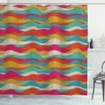 thumbnail image 1 of Ambesonne Abstract Shower Curtain, Retro Colorful Wave Design, 69"Wx75"L, Multicolor, 1 of 3