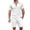 White, variant on Riecok Big and Tall Short Sets 2 Piece Lounge Sets Collared Short Sleeve Zip Tops and Drawstring Shorts Loose Outfits White 3XL