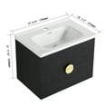 thumbnail image 3 of 28" Bathroom Vanity Cabinet with Ceramic Sink Wall Mounted Bathroom Cabinet for Small Bathroom, Black, 3 of 10