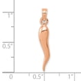 thumbnail image 3 of Auriga Fine Jewelry 10K Rose Gold Medium 3D Italian Horn Pendant for Women L-34.25 mm, 3 of 4