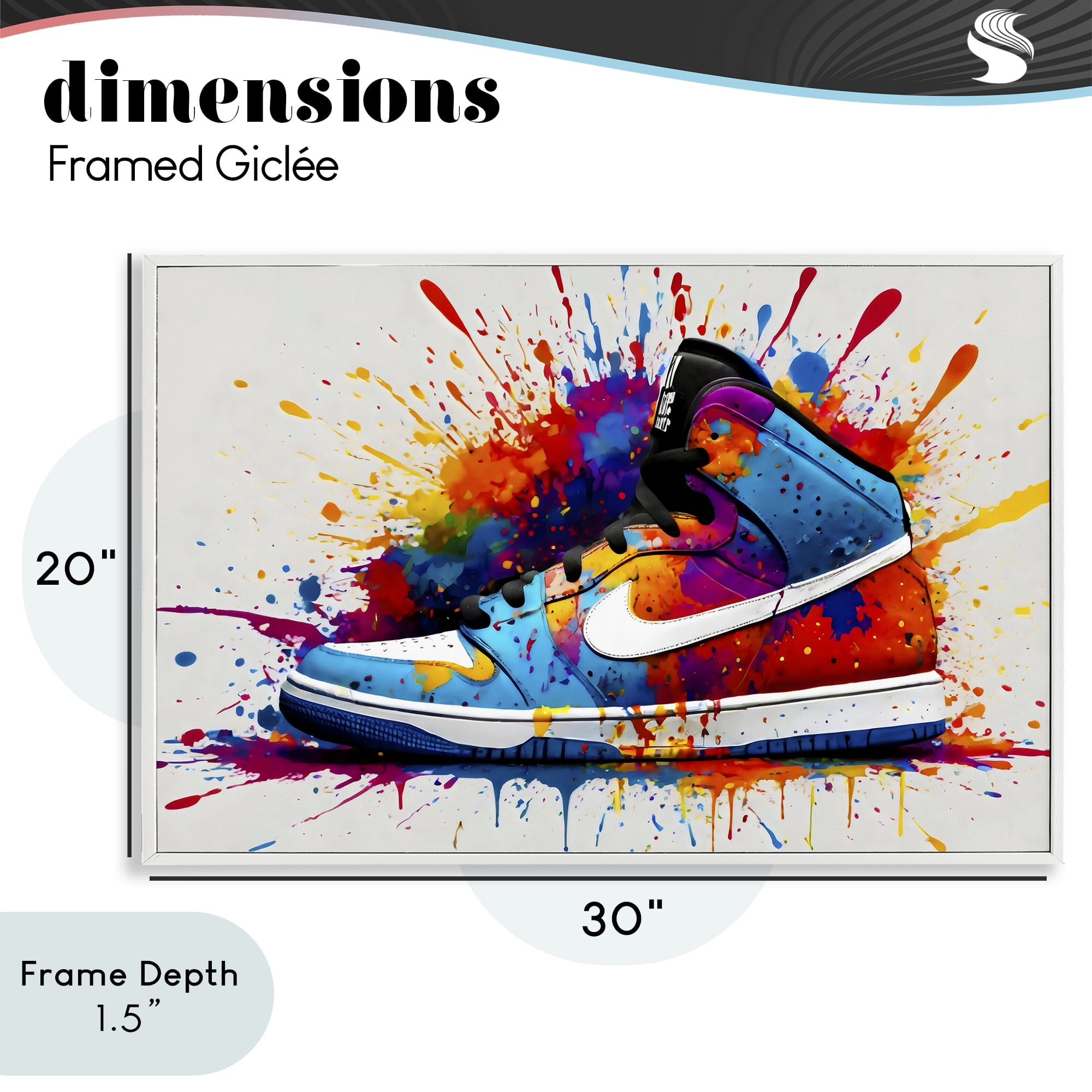 Stupell Industries Centric Sneaker Splash White Framed Giclee Art, design by Creative Studio