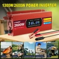 thumbnail image 5 of 1300W 2600W Peak Power Inverter DC 12V to AC 110V, Modified Sine Wave Car Inverter with Dual USB (3.1A) & 2 AC Outlets, LCD Display – for Camping, RV, Trucks, Home Emergency Red, 5 of 10