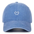 thumbnail image 3 of Lispipm Women Men Washed Cotton Plain Baseball Cap Embroidery Heart Adjustable Dad Hats Low Profile Outdoor Sun Cap Blue, 3 of 5