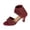 Womens Sandal - Wine, variant on Heels for Women Open Toe Knit Stretch Ankle Bootie Sandals Elegant Slip On Spool Low Heel Dressy Shoes for Evening Party Wedding Guest Dance Banquet