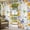 Yellow Light Purple Ivory, variant on Outdoor Curtains for Patio Waterproof, Spring Floral Outdoor Privacy Panels Grommet, Hydrangea Sunflowers Butterflies Watercolor Blackout Outside Curtains for Porch/Cabana 54"x108", 2 Panels
