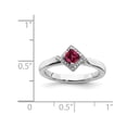 thumbnail image 2 of 2/5 Carat (ctw) Lab Created Princess Cut Ruby Ring in Sterling Silver with Accent Diamonds, 2 of 5