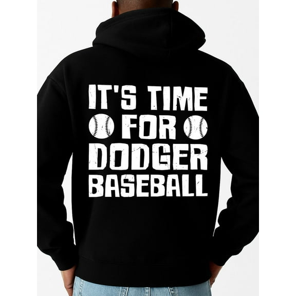 Time for Dodger Baseball hoodies & sweatshirt men's sweater hoodie black sutumn clothes hoodies aesthetic Retro Unisex Shirt Crewneck tshirts