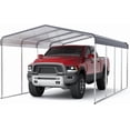 thumbnail image 3 of Acekid 12x20'Outdoor Carport, Heavy-Duty Metal Carport,Metal Carport with Galvanized Steel Roof and Frame,Upgraded Extra Large Metal Garage for Pickup,Car,Boatand Tractors,Trucks, 3 of 6