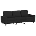 thumbnail image 3 of vidaXL 3 Piece Sofa Set Black Fabric, 3 of 5
