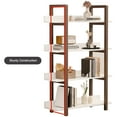 thumbnail image 4 of Organizedlife 4-Tier Brown Wood Bookshelf, 11.8W x 31.5D x 47.2H, Freestanding Open Storage Shelf for Living Room, Bedroom & Office, 4 of 9