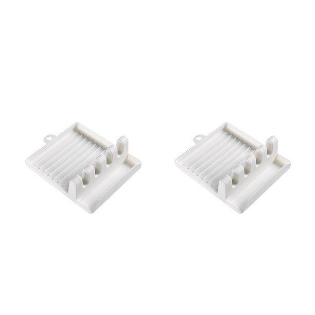 Moyic Utensilios de cocina calientes, organizador de cocina y almacenamiento con almohadilla de goteo, tenedor de cocina, soportes para blanco 2piezas