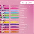 thumbnail image 4 of Set de Brillo Labial Hello Kitty con 12 Piezas y Tapa Decorada con Glitter, Regalo Ideal para Niñas - MAKEUPERIA, 4 of 5