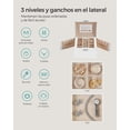 thumbnail image 3 of SONGMICS Joyero de 3 niveles, estuche de viaje con asa, 2 cajones, organizador de joyas con cerradura con espejo, blanco, 3 of 5