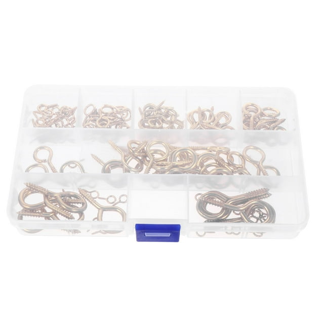 Mobutofu 90 Pcs Crochets à Vis Q Transparents Résistants à la Corrosion Fil Suspendu Léger Usage Intérieur