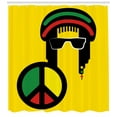 thumbnail image 3 of Ambesonne Jamaican Shower Curtain, Conceptual Reggae Man, 69"Wx84"L, Yellow Multicolor, 3 of 3