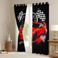 thumbnail image 3 of Castle Fairy Retro Racing Car Curtains Pack of 2 (42x84 Each) for Teens, Speedometer Art Curtains Blackout for Bedroom, Red Black, 3 of 6