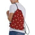 thumbnail image 6 of Hirioo Reindeer Faces Festive Red Print Drawstring Backpack Bag Sport Versatile Sports Backpack for Gym, Travel, Swimming, Beach, 6 of 9